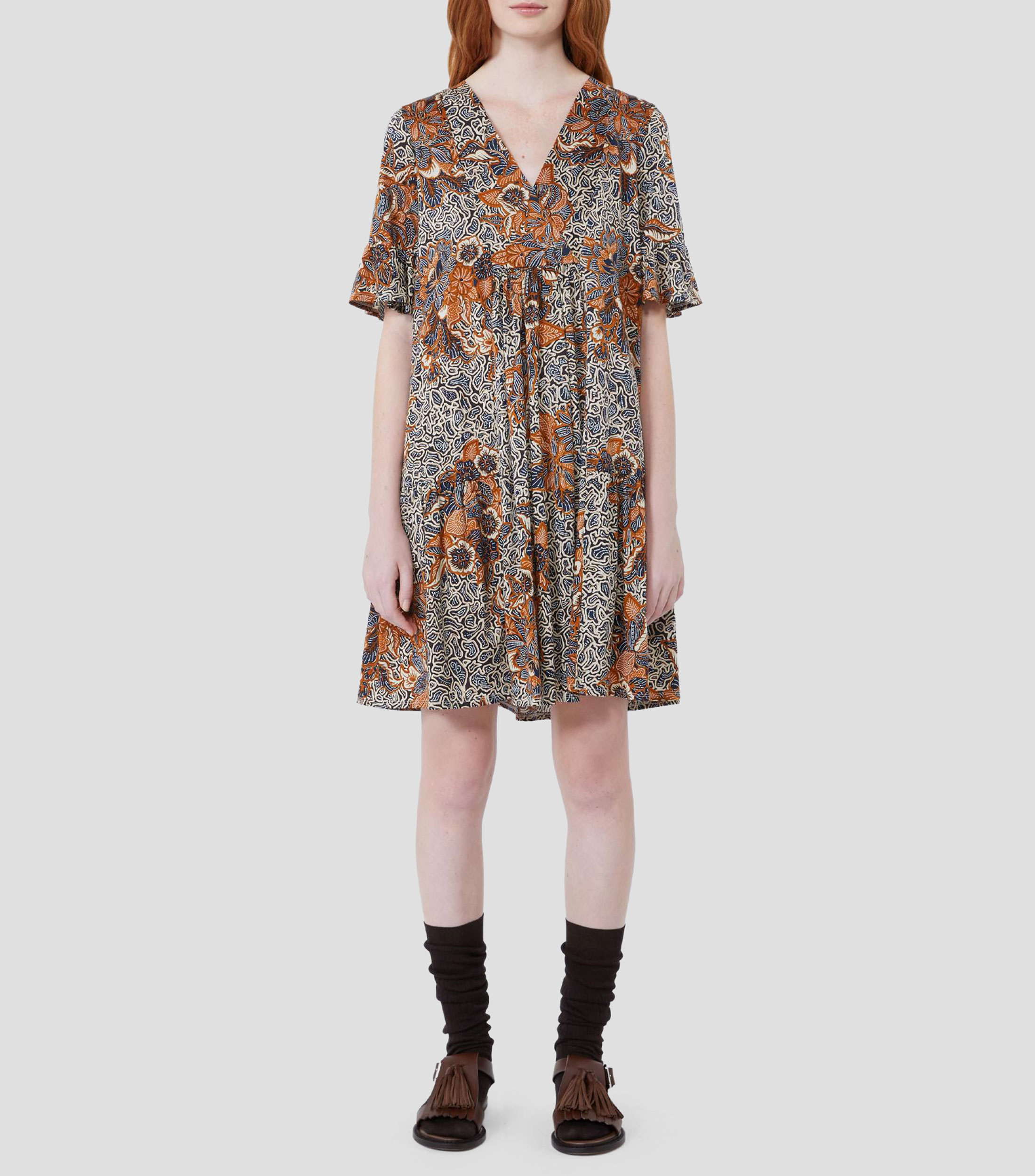 Vestido midi estampado Mujer